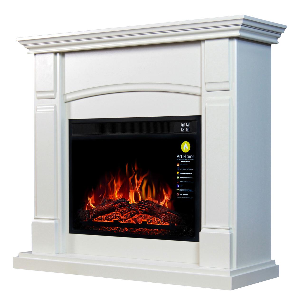 Электрокамин ArtiFlame MANCHESTER AF23S со звуком Белый дуб