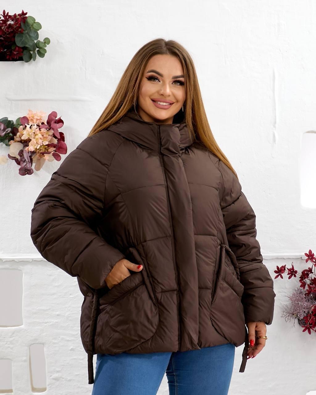 Куртка-пуховик жіноча зимова до -20°С 3XL Шоколад (OV-9623CHO-3XL) - фото 5