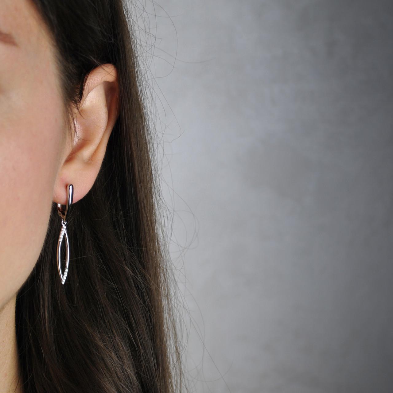 Сережки декоративные подвески медицинская сталь родий (x086-1) - фото 2