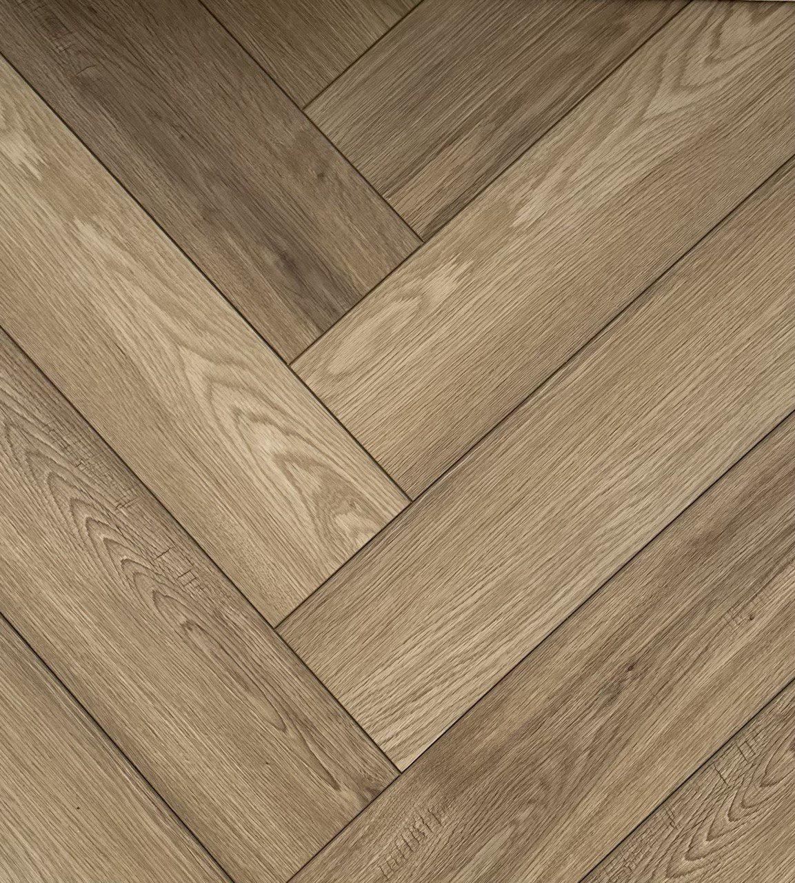 Ламінат Herringbone BazaLux SPC 3225 Oak Dover вініловий 122x610x5 мм (12654) - фото 1