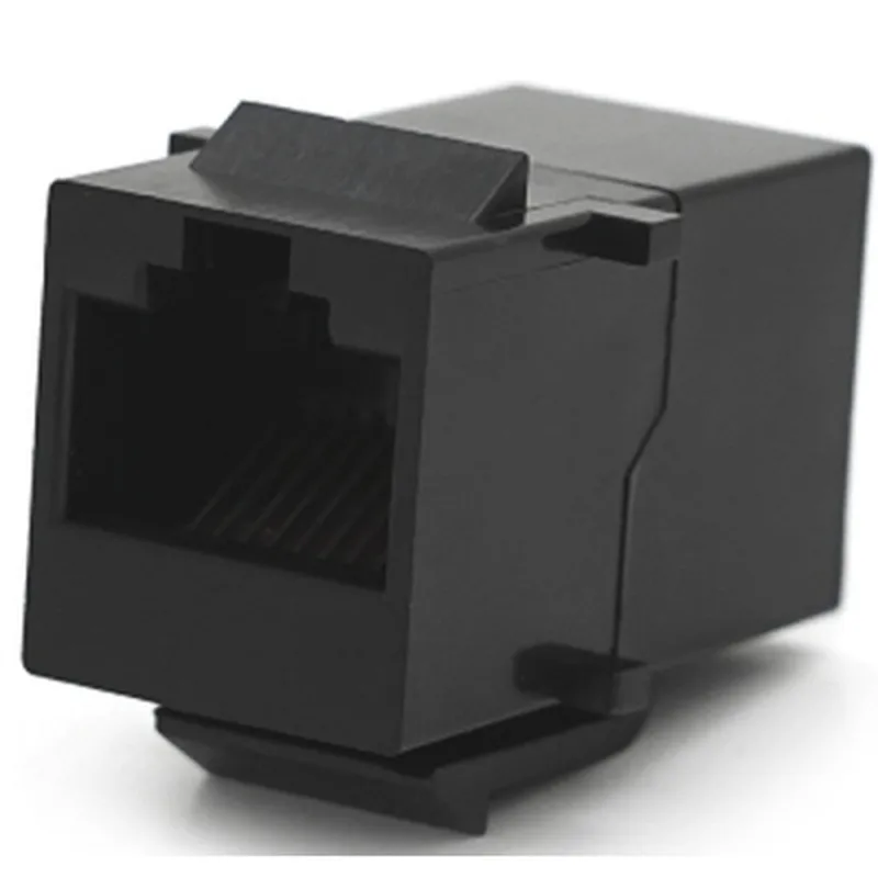 Модуль VOLTRONIC Keystone прохідний в рамку 1+1 RJ45 cat.5E UTP Black (30343)