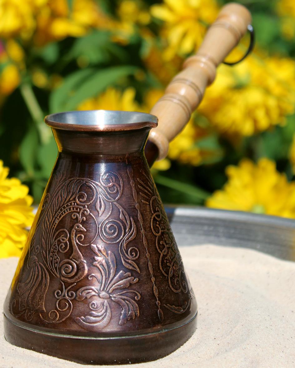 Турка медная Great Coffee Павлин 250 мл (1593)