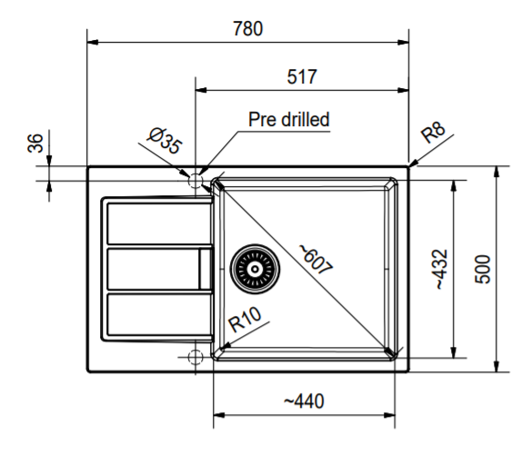 Мийка для кухні Franke Sirius 2.0 S2D 611-78 XL 143.0621.339 врізна оборотна із тектонайта з 2 отворами Сірий (17664409) - фото 6