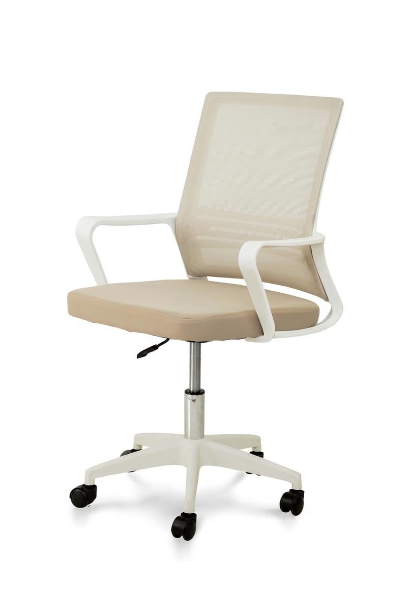 Стул офисный компьютерный Микс Мебель Интернет Бежевый/Белый