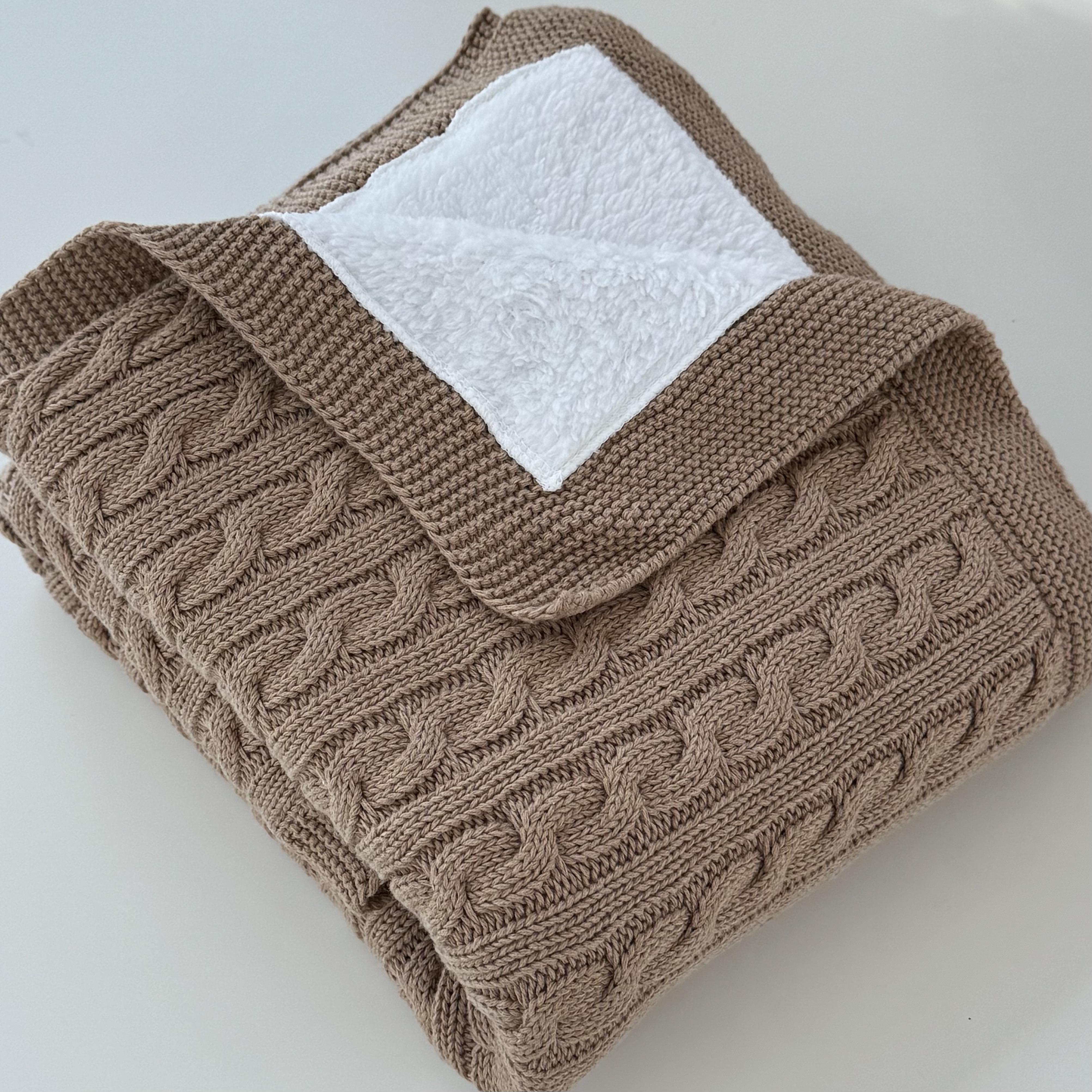 Плед вязанный утепленный Баловень Beige