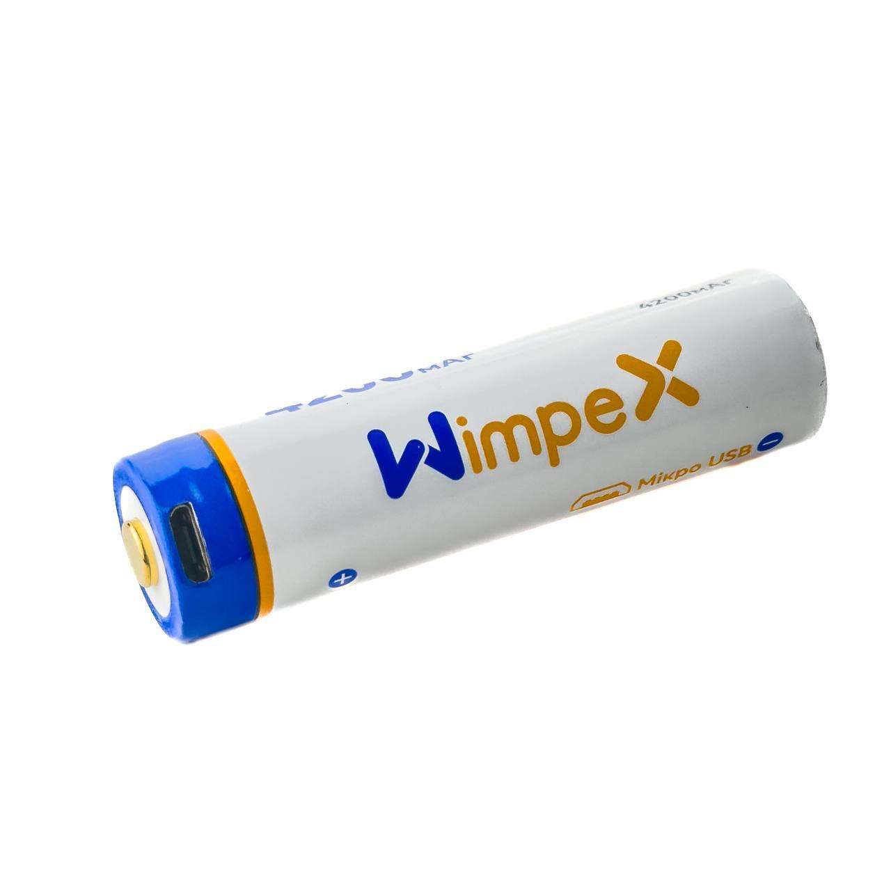 Аккумулятор 18650 Wimpex WX1435 USB литиевый 4200 mAh (10752) - фото 2