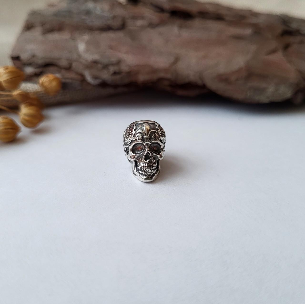 Шарм Череп без каменів чорнене срібло 925 проби 2,81 г (84535)