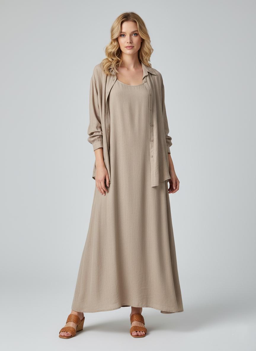 Костюм-двойка женский летнее платье и рубашка L (GF-14) - фото 4