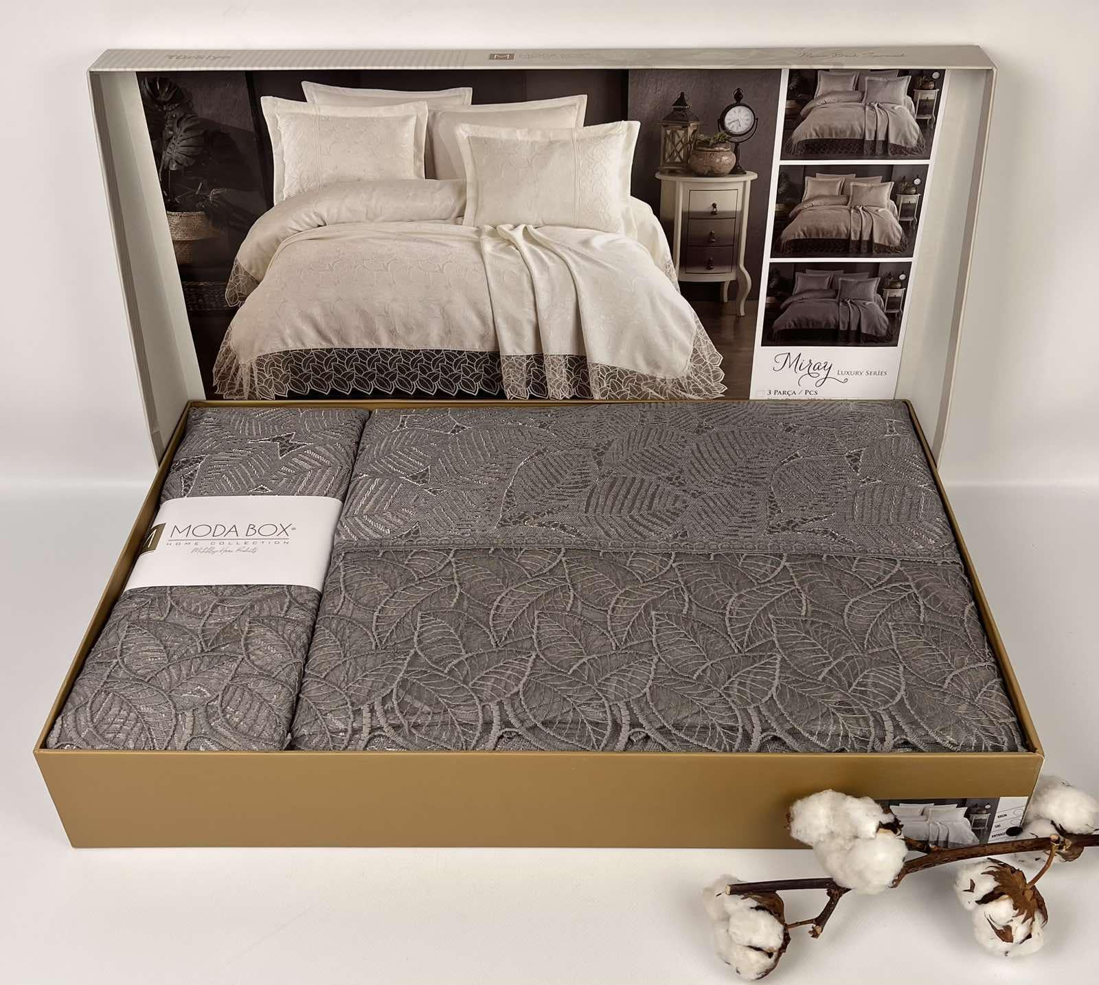 Покривало Moda Box Miray 240х260 см з наволочками Anthracite (CN27954)