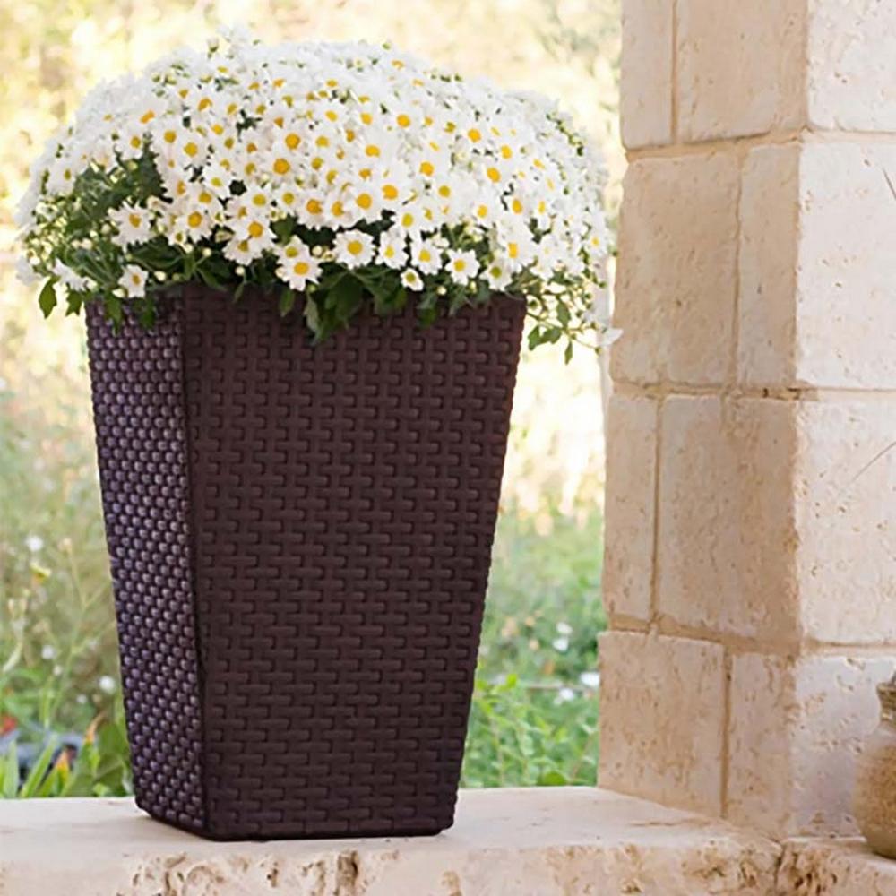 Горщик для квітів Keter Rattan Planter M 55,4 л Коричневий (228975) - фото 2