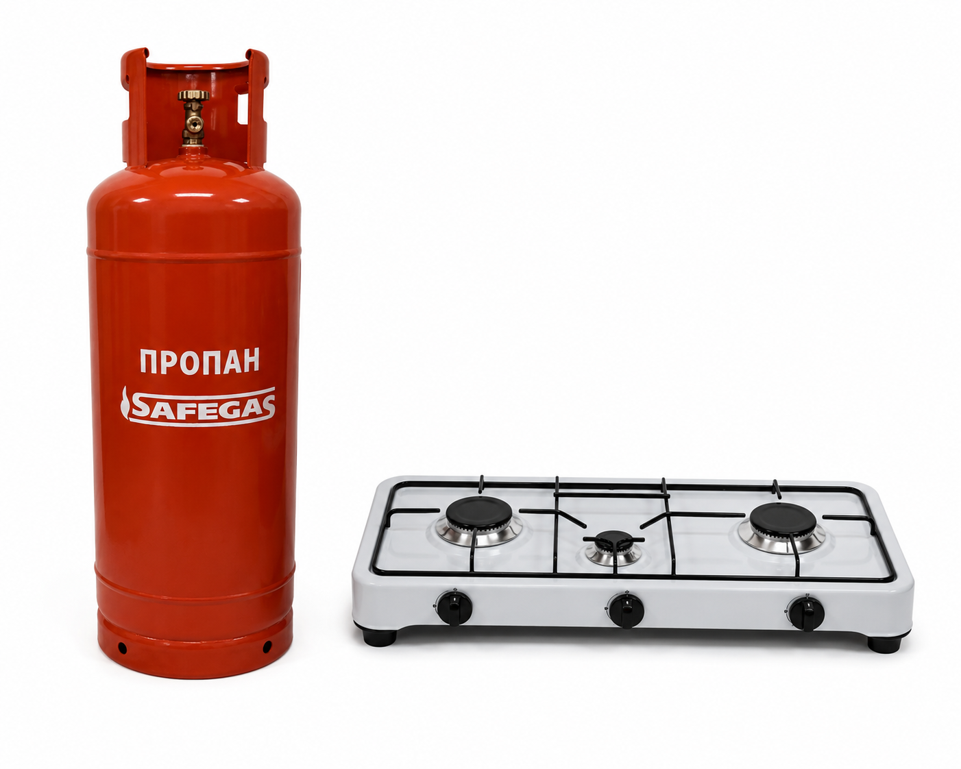 Комплект газовый плита 3 комфорки и баллон металлический 50 л (37459153)