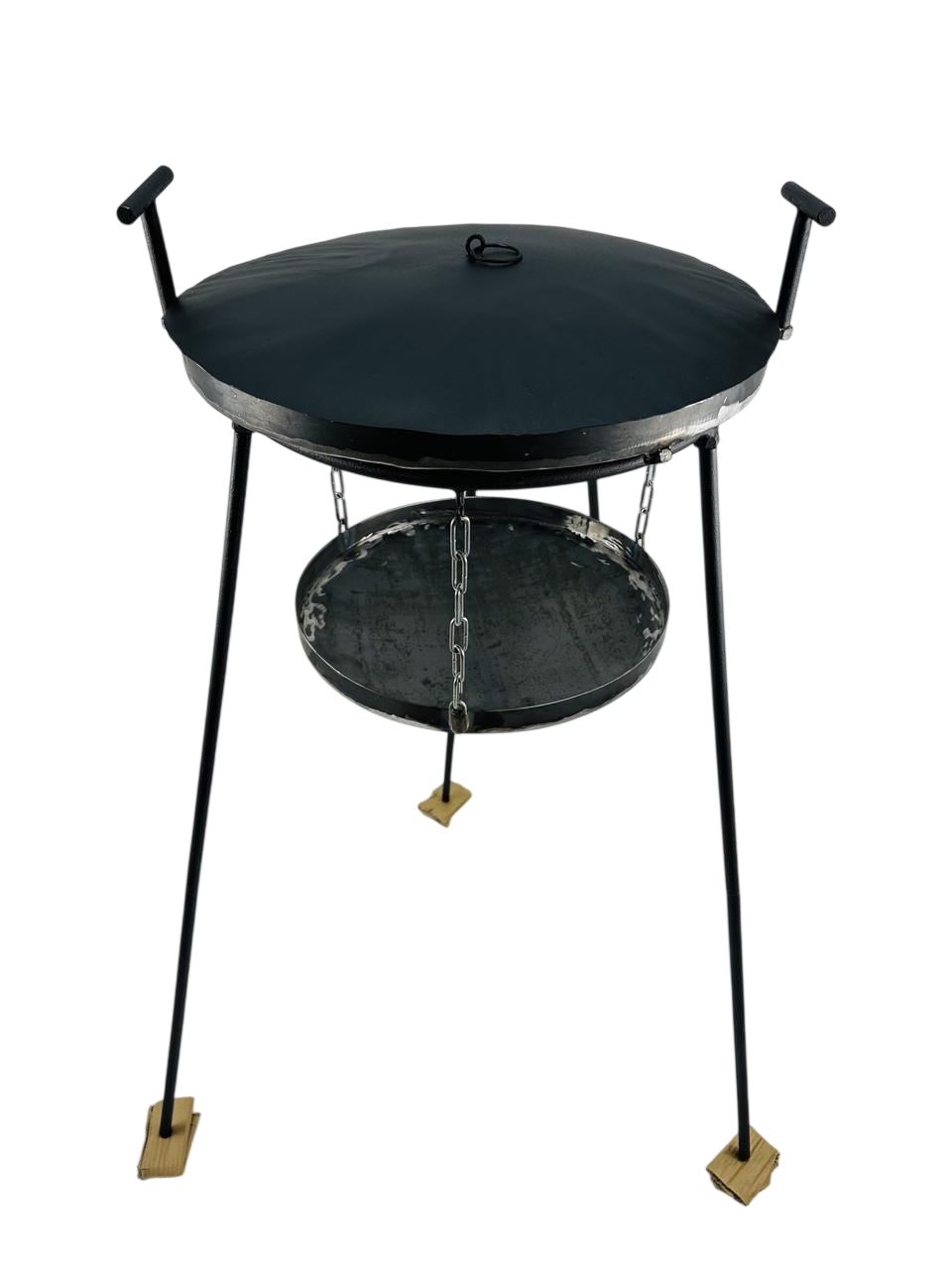 Сковорода с диска бороны Grill Master с подвесом на высоких ножках с крышкой 50 см Черный (147-10-SK-4100)