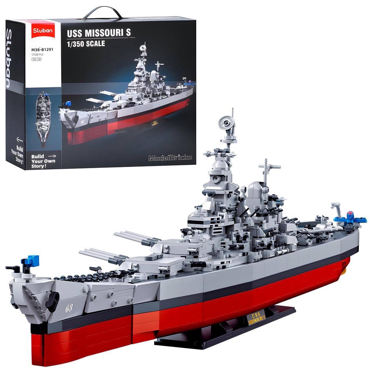 Конструктор Sluban Военный корабль 1739 дет. 1:350 (M38-B1291) Конструктор Sluban Военный корабль 1739 дет. 1:350 (M38-B1291)