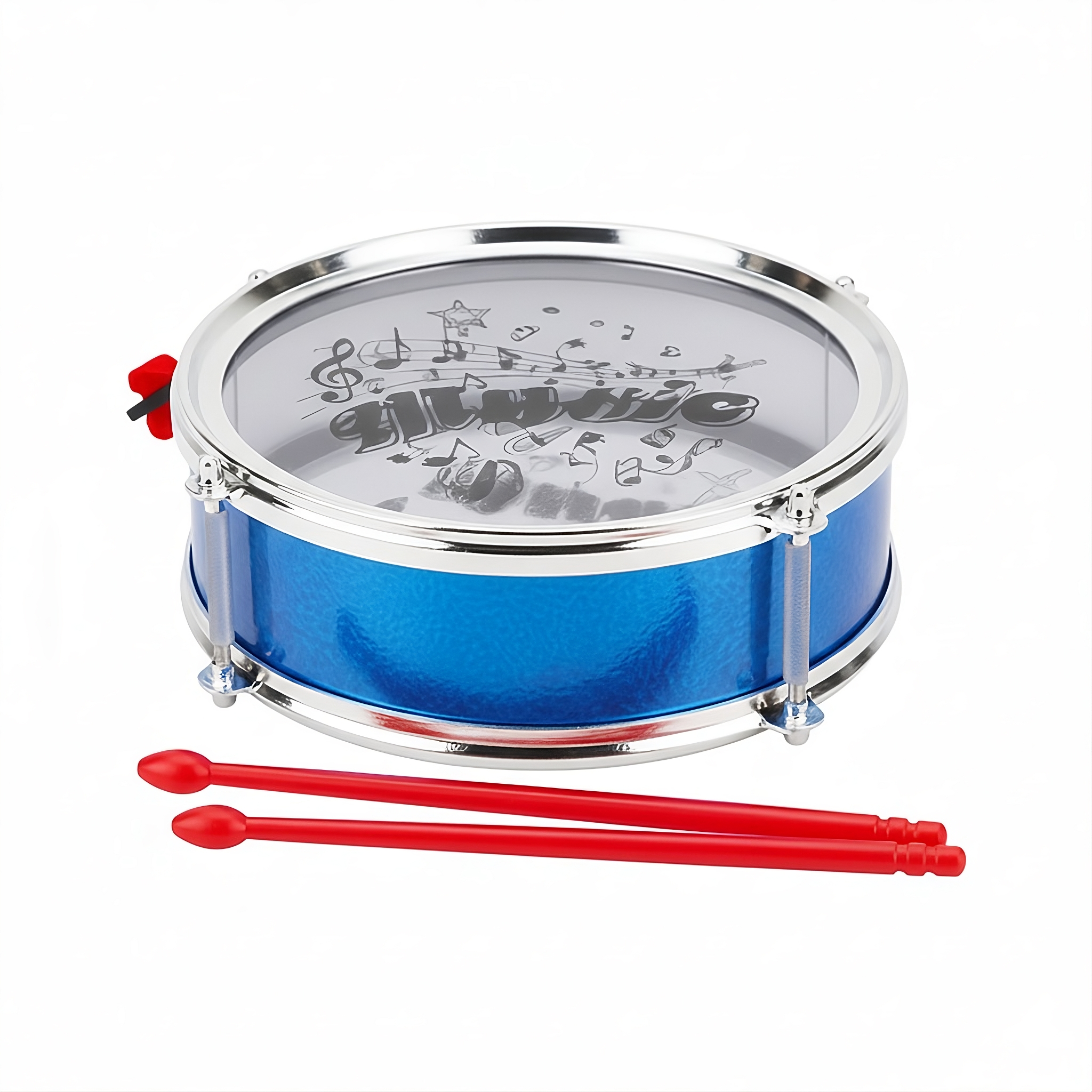 Детский музыкальный барабан B 3283-5 с ремешком и барабанными палочками Синий (31190984)