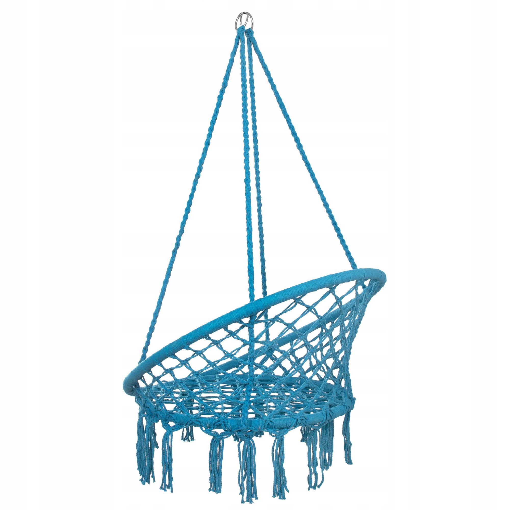 Крісло-гойдалка підвісне Springos SPR0025 плетене Blue - фото 2 Крісло-гойдалка підвісне Springos SPR0025 плетене Blue - фото 2