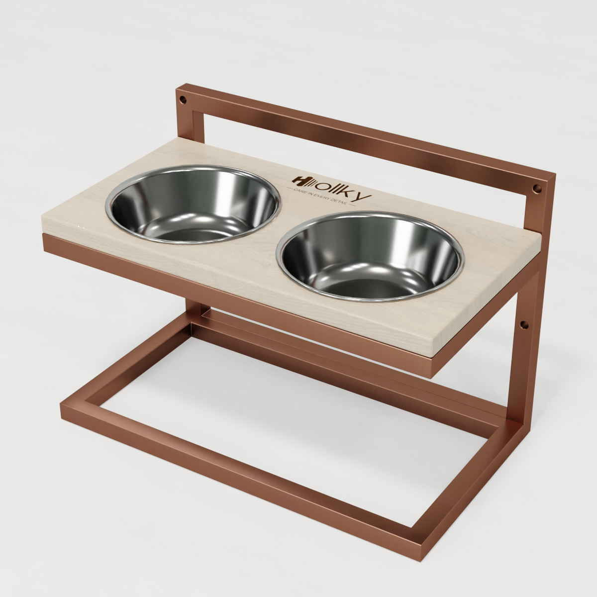 Миски на регулируемой подставке для средних собак Hollky Flex M 2х0,85 л (FM-422530-GLWH) - фото 9