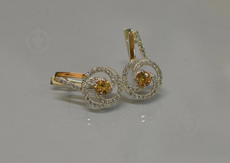 Серебряные серьги Sil 115s-16 Шампань (Sil-878)