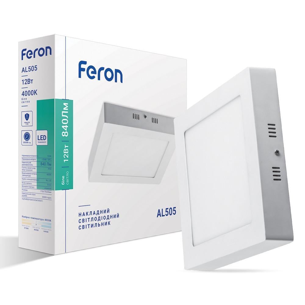 Світильник світлодіодний Feron AL505 12W Білий Світильник світлодіодний Feron AL505 12W Білий