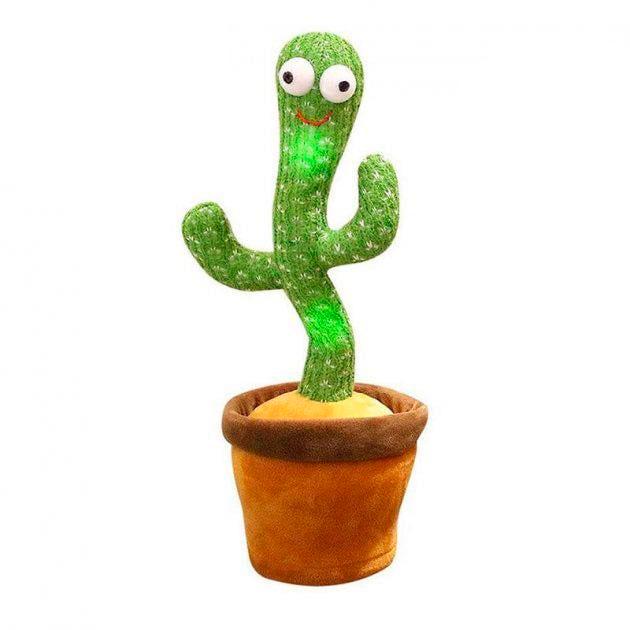 Интерактивная игрушка Dancing Cactus TikTok поющий 120 песен с подсветкой (ws24354)