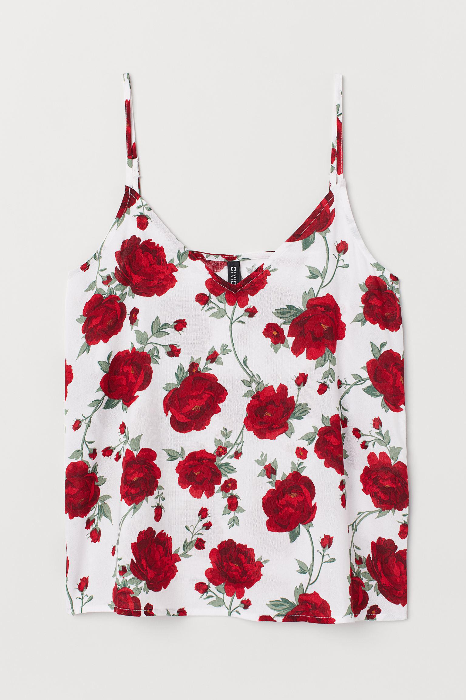 Майка H&M Квіти р. 32 Біло-червоні (19067231519)