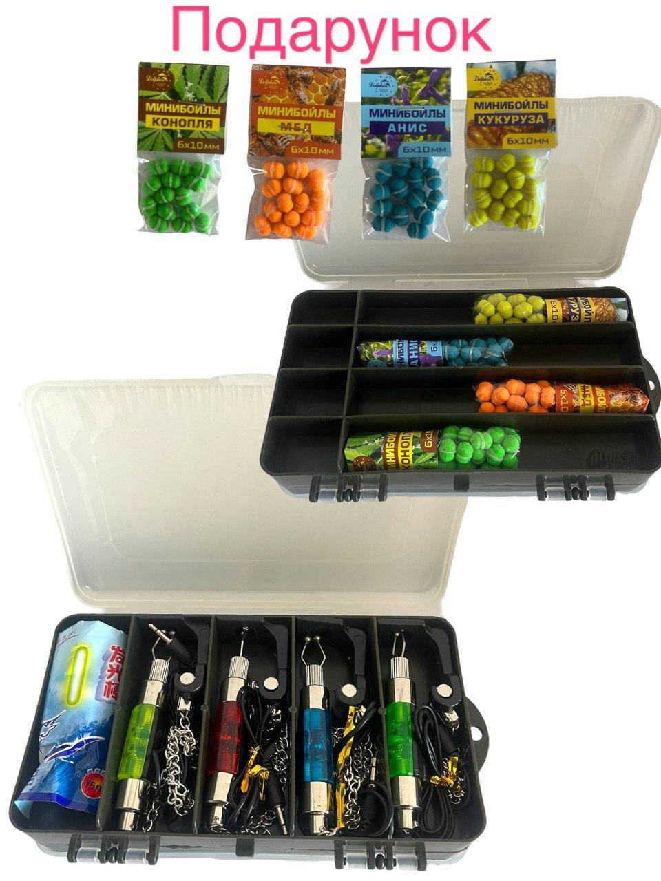 Свінгери з підключенням в коробочці для риболовлі з мінібойлами 4 смаки 6х10 (1882985985) - фото 3 Свінгери з підключенням в коробочці для риболовлі з мінібойлами 4 смаки 6х10 (1882985985) - фото 3