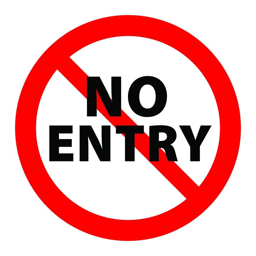 Табличка забороняюча "No entry" самоклеюча плівка (60028)