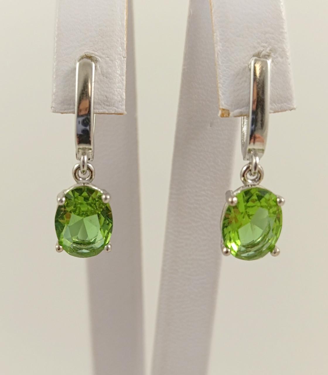 Серьги серебряные с султанитом (С1004/1-слт)