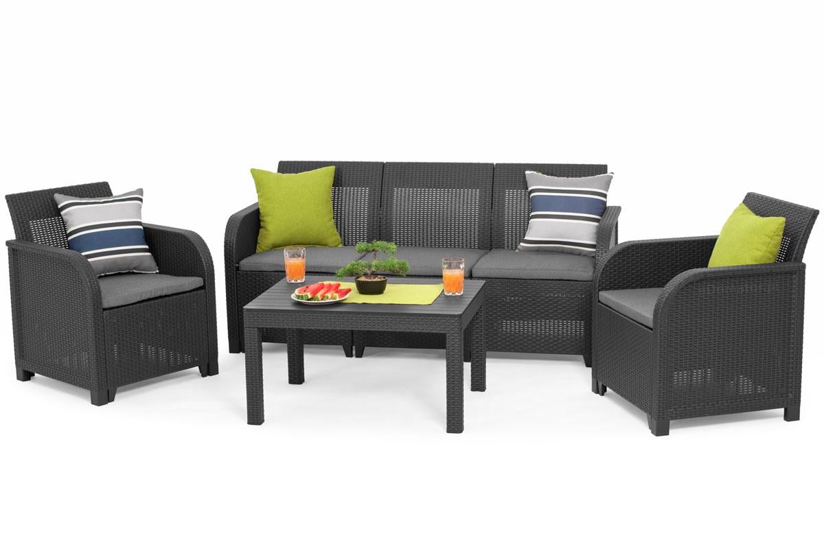 Набір меблів Keter Rosalie 5 Seater Set With Orlando Dig Table Графіт (249587)