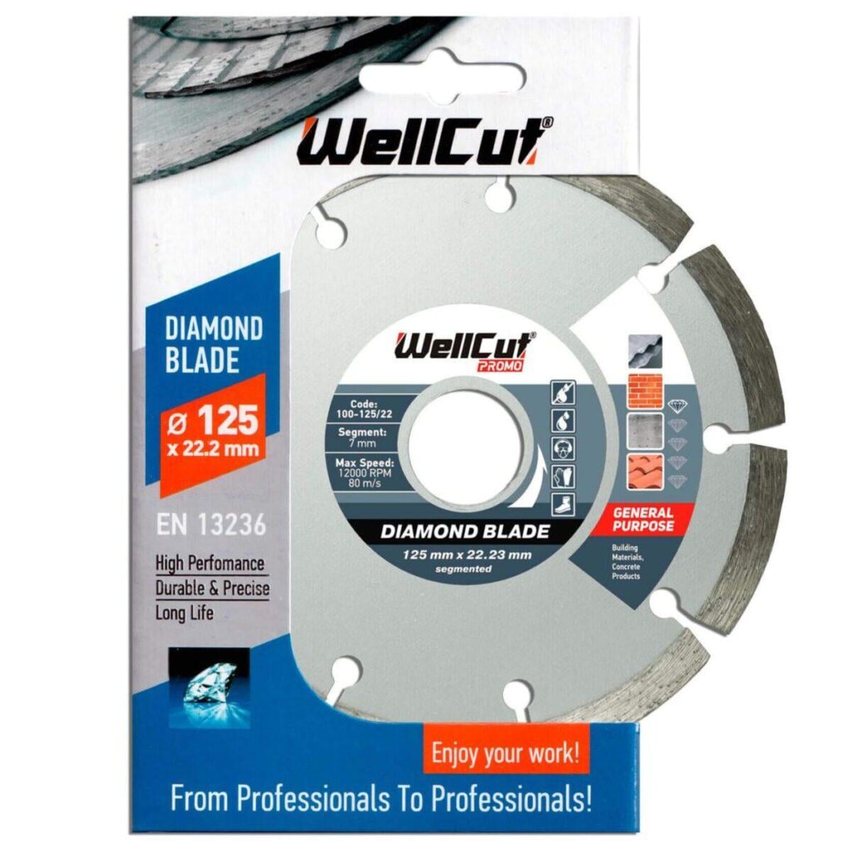 Алмазний диск сегментний WellCut Standard 125 мм 7х22,23 мм 50 шт. (118968)