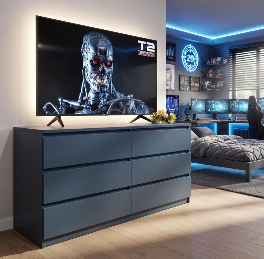 Комод Мастер Форм Брайт 1500х376х730 мм Антрацитовый (20069)