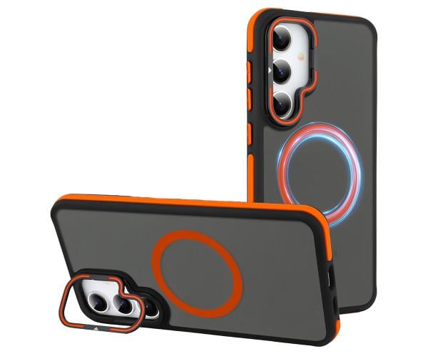 Чехол-накладка Armor Matte Kickstand для Samsung Galaxy S24 FE с магнитным кольцом Оранжевый Чехол-накладка Armor Matte Kickstand для Samsung Galaxy S24 FE с магнитным кольцом Оранжевый