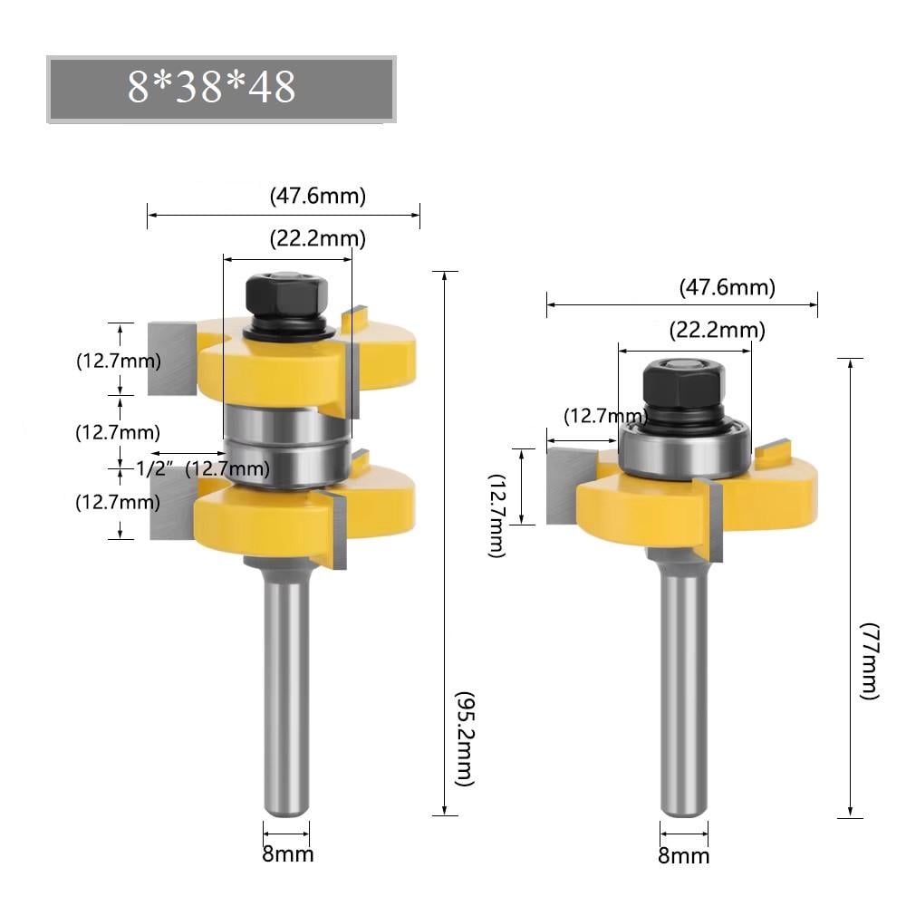 Набор фрез Шип и паз 8 мм хвостовик 2 шт. 8х38х48 (ПШ-3) - фото 5 Набор фрез Шип и паз 8 мм хвостовик 2 шт. 8х38х48 (ПШ-3) - фото 5