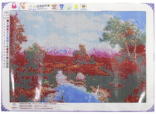 Алмазная мозаика Lesko DIY M009 Осень в горах 40x30 см (1377928)