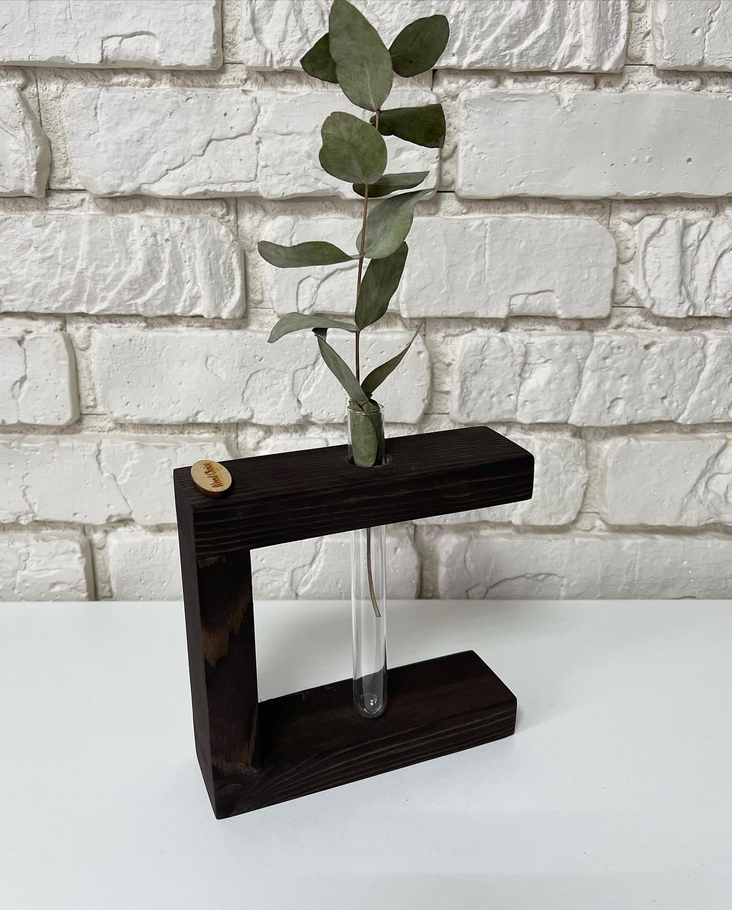 Ваза с пробирками для цветов мини 12х15 1 шт. Коричневый