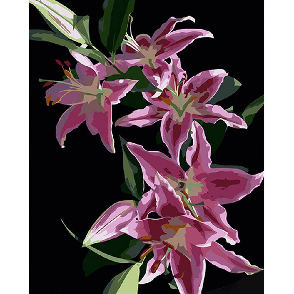 Картина по номерам Strateg Подсолнухи Черный холст 40х50 см (AH1030)