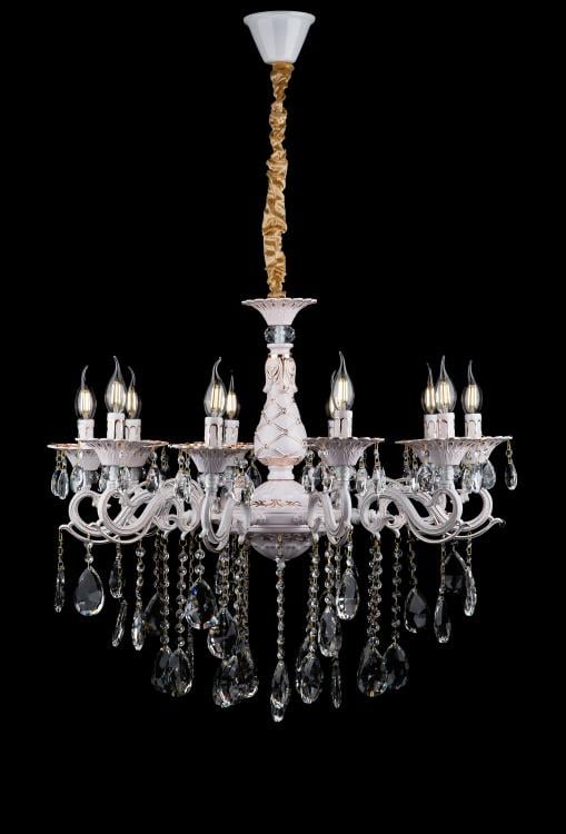 Люстра свеча Ray LQ009/10 SGD+LWT (IR007040) Люстра свеча Ray LQ009/10 SGD+LWT (IR007040)