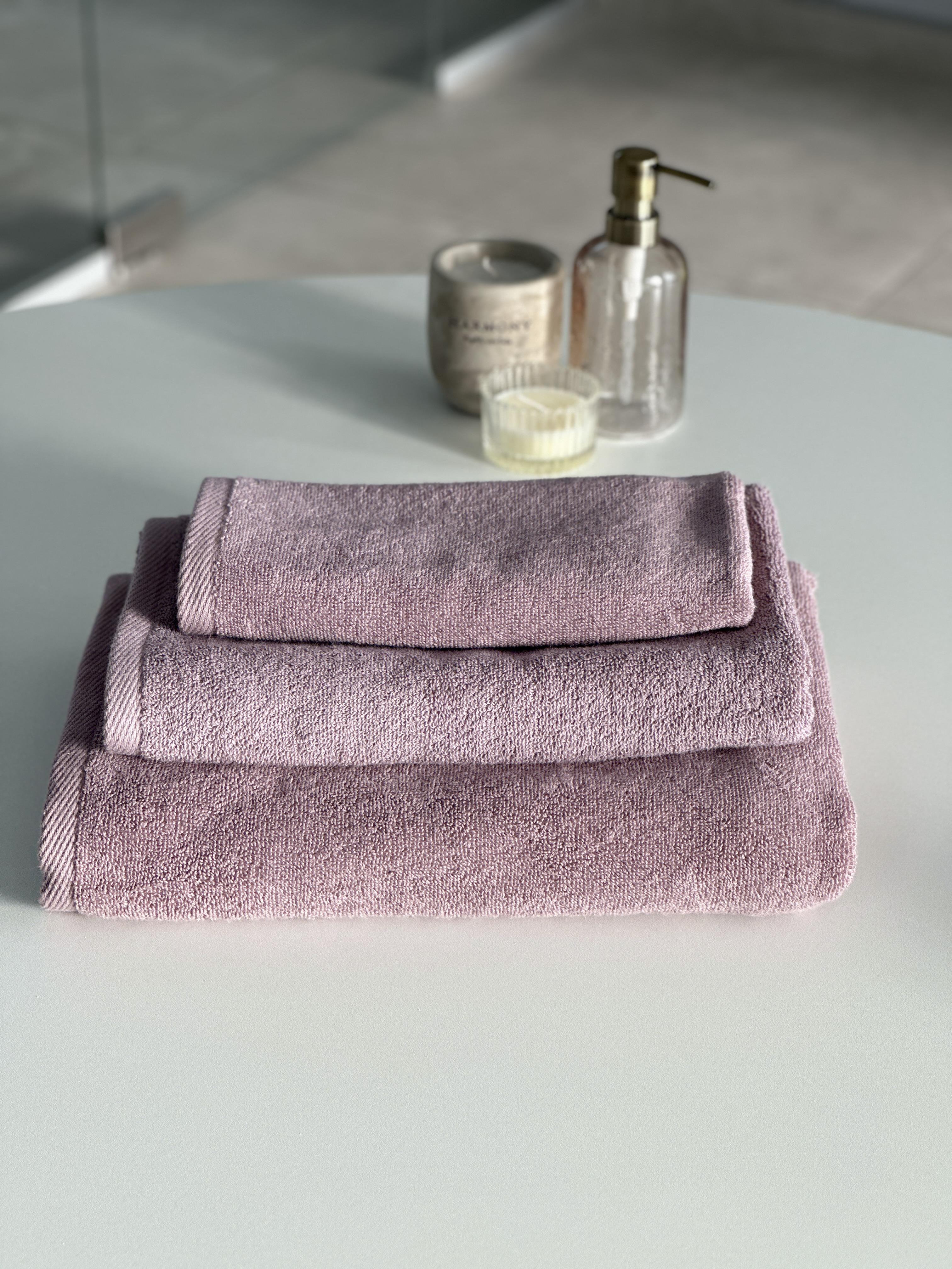 Комплект рушників Pastel 30x70/50x90/70x140 см 100% бавовна 500 г/м2 Ліловий