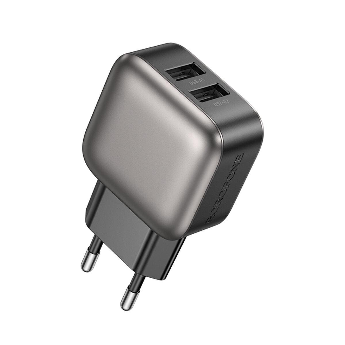 Зарядное устройство для Borofone BAS51A Absolute Dual-Port 2xUSB 2,4A Charger Black (6941991116100) Зарядное устройство для Borofone BAS51A Absolute Dual-Port 2xUSB 2,4A Charger Black (6941991116100)