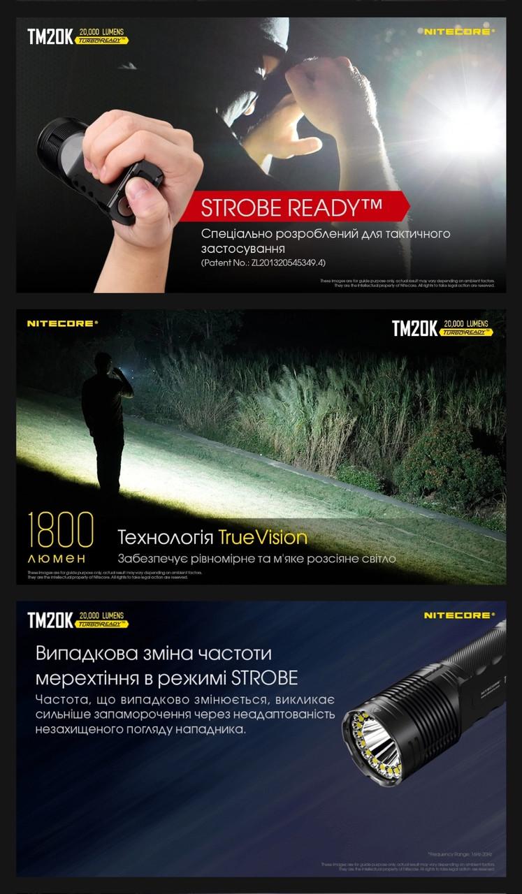 Ліхтар Nitecore TM20K USB Type-C 19хCREE XP-L2 HD 20000 Лм (010322) - фото 5