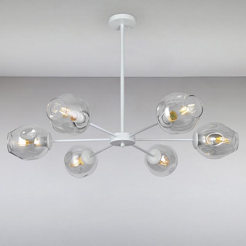 Люстра подвесная молекула Light House LS-15179-6 WH+CL на шесть ламп Белый