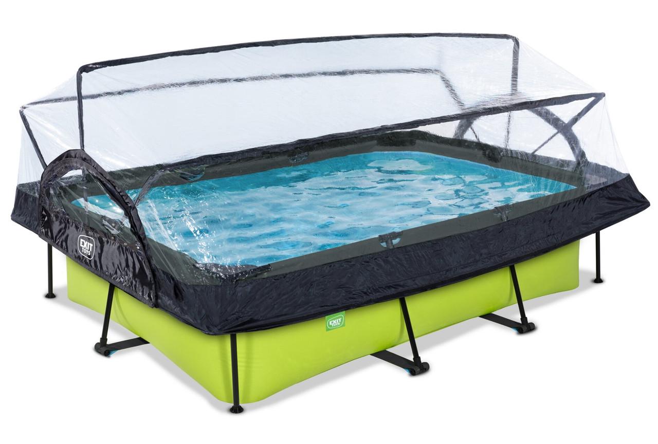 Каркасный бассейн Exit Toys с куполом 300х200х65 см Лайм - фото 3