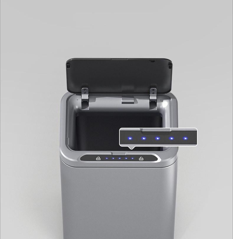 Відро для сміття сенсорне JAH прямокутне з внутрішнім відром 13 л Металік - фото 3 Відро для сміття сенсорне JAH прямокутне з внутрішнім відром 13 л Металік - фото 3