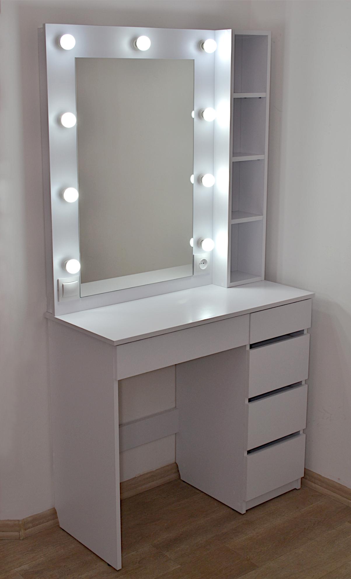 ᐉ Туалетный столик-трюмо Zerka СМ 44 с макияжным зеркалом и подсветкой .