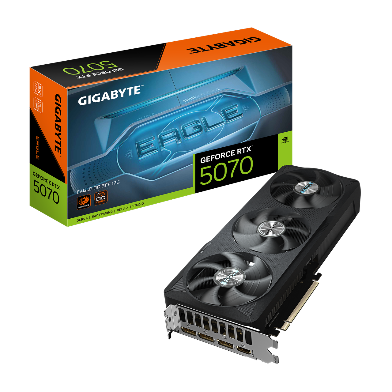 Видеокарта RTX 5070 12GB GDDR7 Eagle OC Gigabyte (GV-N5070EAGLE OC-12GD) Видеокарта RTX 5070 12GB GDDR7 Eagle OC Gigabyte (GV-N5070EAGLE OC-12GD)