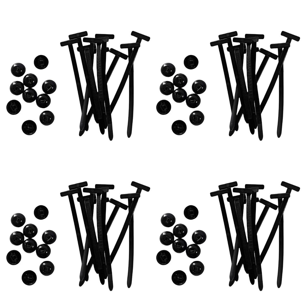 Нейлоновые стяжки с заглушками для быстрого ремонта авто BenerFixer 40 шт. Черный (2824)