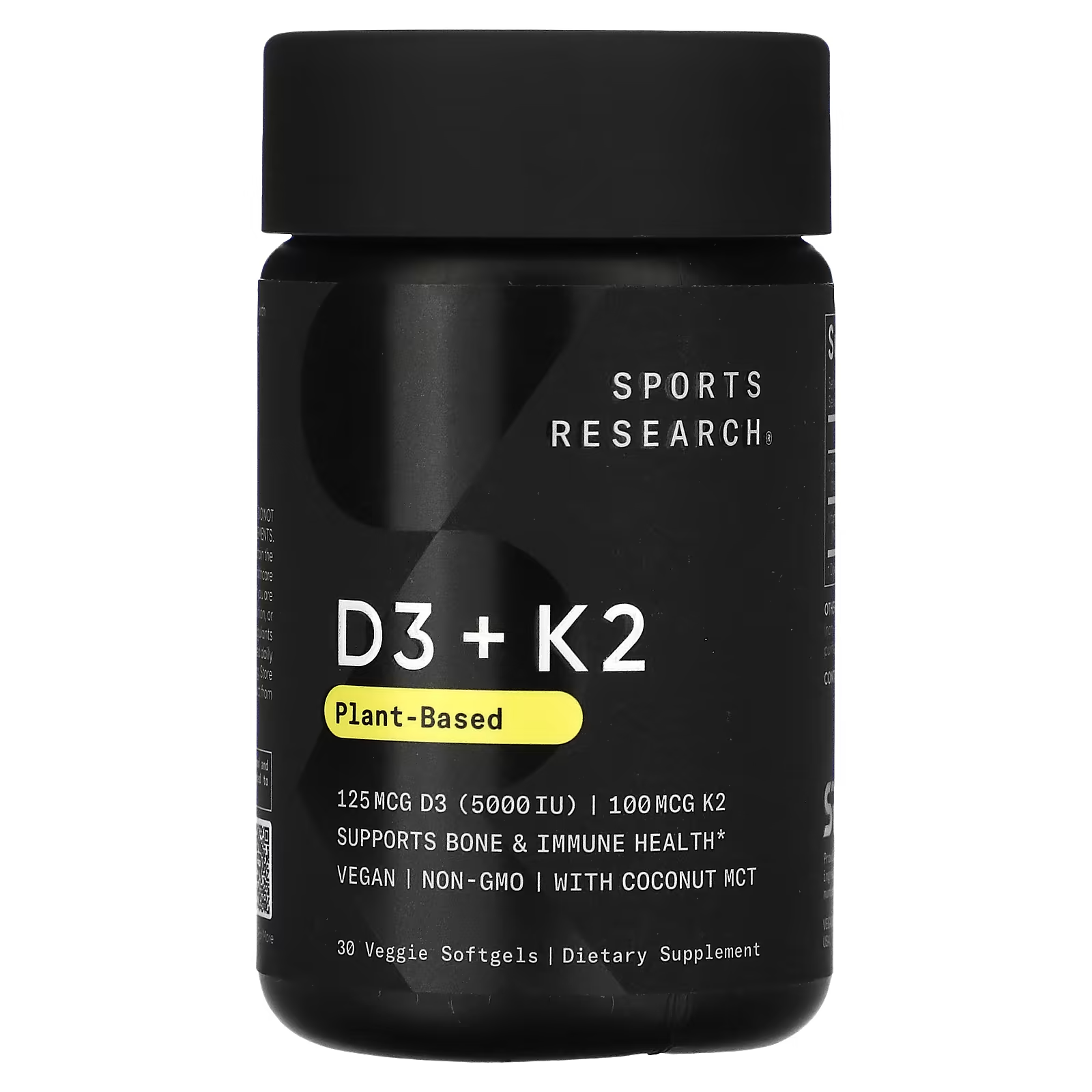 Витамины Sports Research растительные витамины D3 и K2 30 веганских капсул