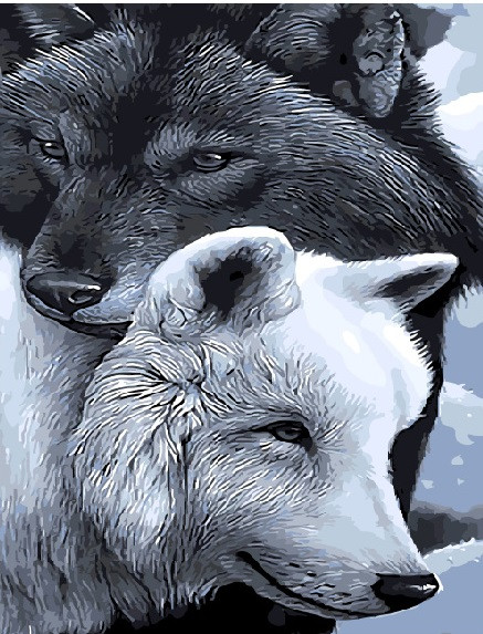 Картина по номерам Brushme Волки добра и тьмы (GX9633)