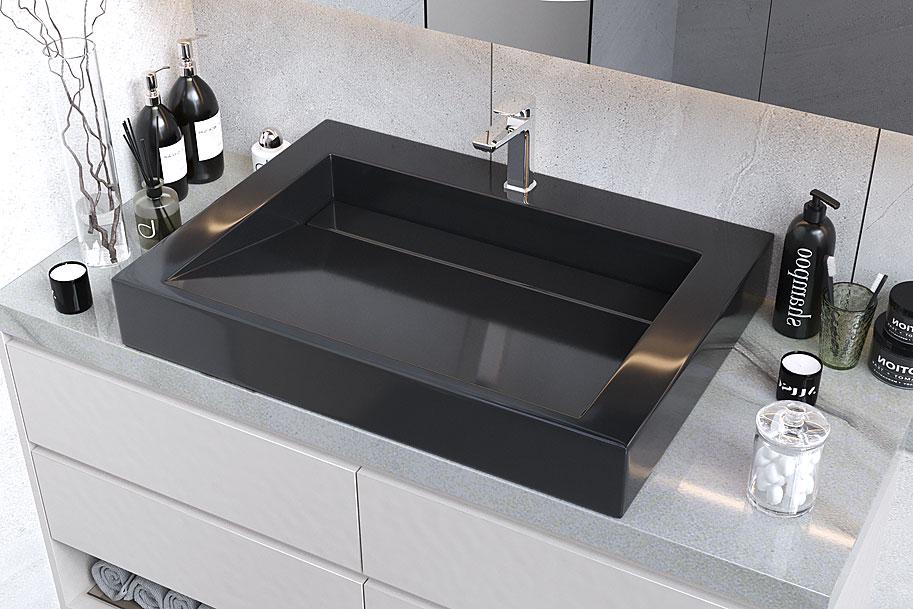 Умивальник накладний Status Boho 70 Black (648) - фото 8