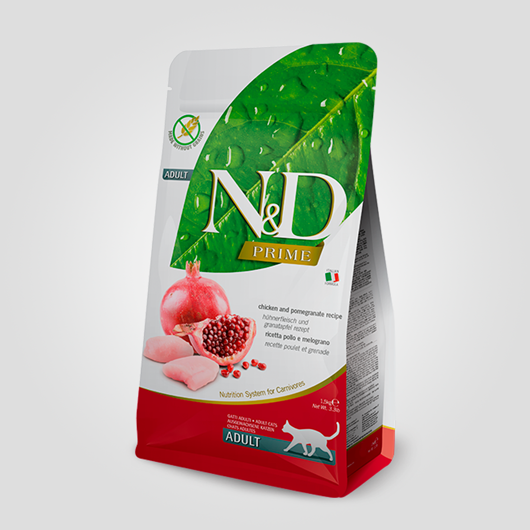 Корм сухой беззерновой Farmina N&D Prime для взрослых кошек с курицей и гранатом 1,5 кг (20503945)