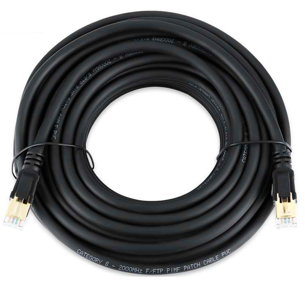 Патч-корд Veggieg RJ45 Cat.8 SSTP 8 м Чорний (25814417) Патч-корд Veggieg RJ45 Cat.8 SSTP 8 м Чорний (25814417)